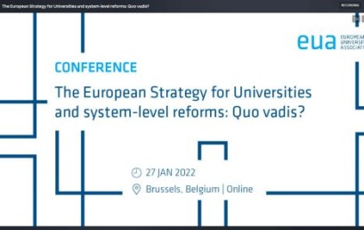 Webinar ”The European Strategy for Universities and system-level reforms: Quo vadis?”