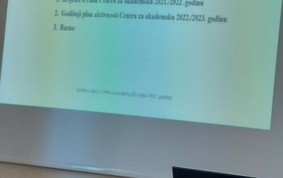 Sjednica Vijeća Centra za kvalitetu – rujan